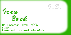 iren bock business card